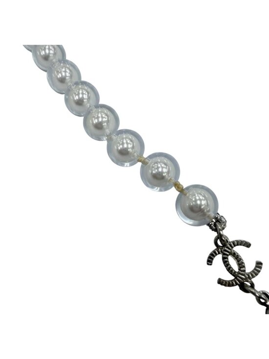 Chanel CC Logo Pearl Chain Butterfly Sunglasses Silver Brown Eyewear main image 15